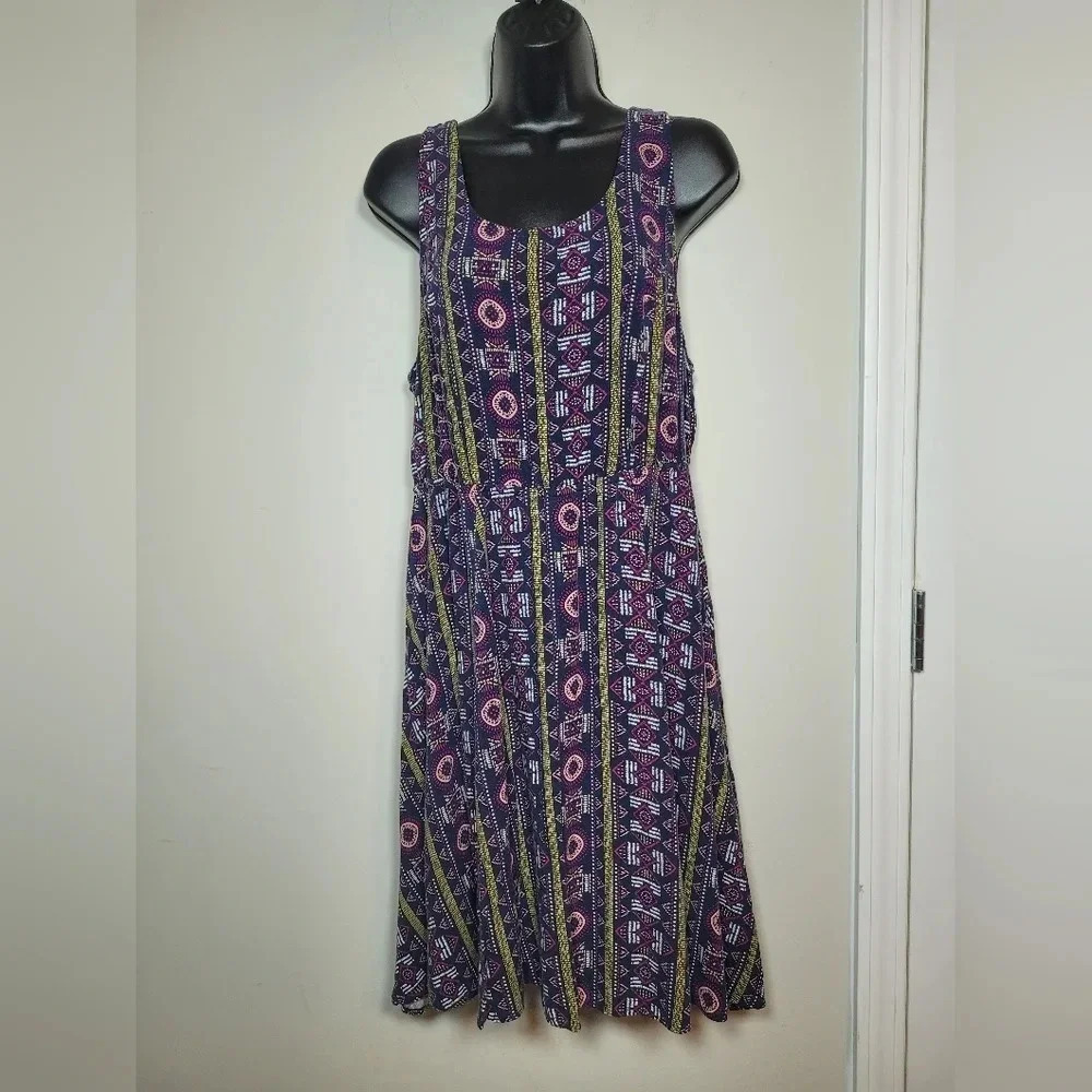 Torrid Geometric Print Dress Keyhole Back sz 1X